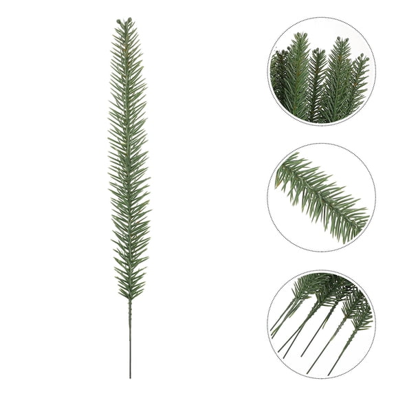 KALLORY 20Pcs Green Simulation Pine Needles for Christmas Celebration