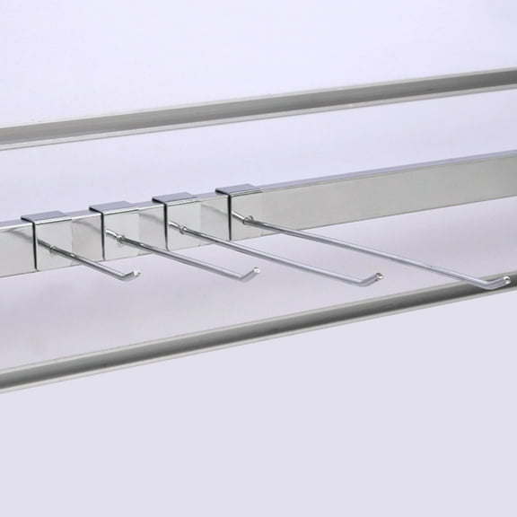 KALLORY 20Pcs Metal Display Rack Hooks Square Tube Design for Supermarket Shelf Storage Solution 11.7x3In Silver