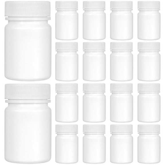 KALLORY 20Pcs White Plastic Pill Box for Storage with Unique Pattern and Easy Open Lid