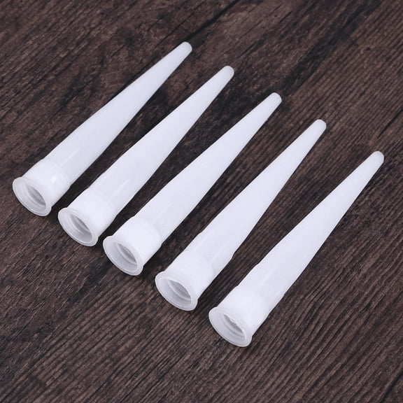 KALLORY 20Pcs White Plastic Caulk Nozzles for Door and Window Installation Reusable Nozzle Tip