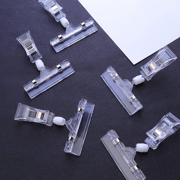 KALLORY 20pcs Transparent Merchandise Sign Display Holders for Retail Store Shelves and Shopping Center Displays