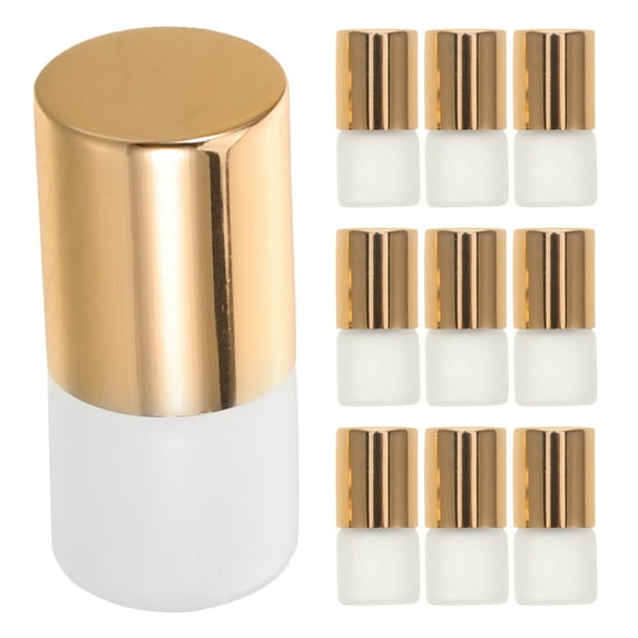 KALLORY 20pcs Mini Glass Perfume Roller Bottles 1ml Refillable Roll-On Containers for Aromatherapy Sample Vials with Golden Caps