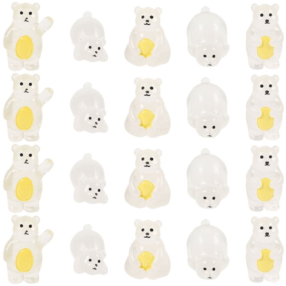 KALLORY 20pcs Resin Animal Sculptures Cute Bear Figurines for Home Decor, Office, Desk, Shelf Decoration Set