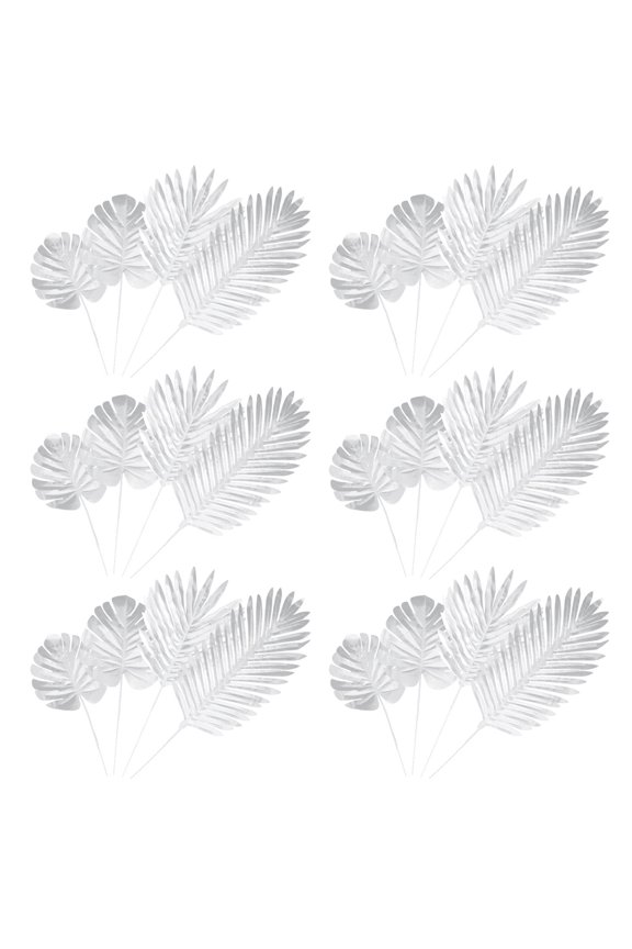 Silver Fake Leaves for Indoor and Outdoor Use 24Pcs