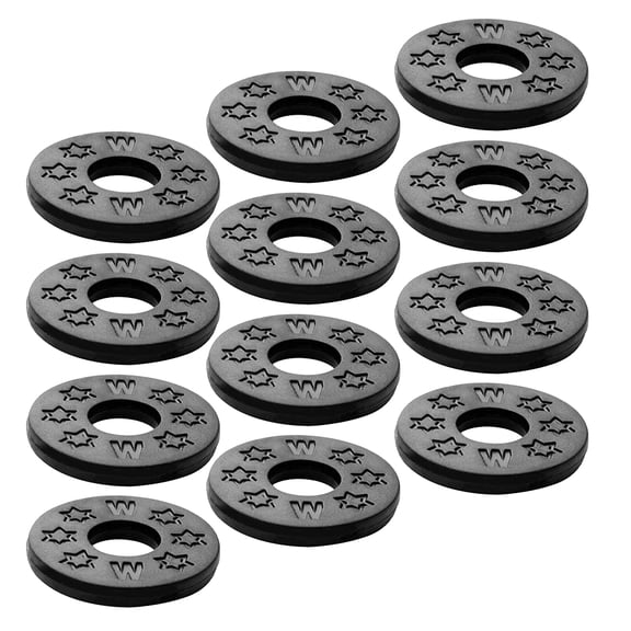 KALLORY 24pcs Bass Strap Buttons Black Silicone For Prevent Falling Off