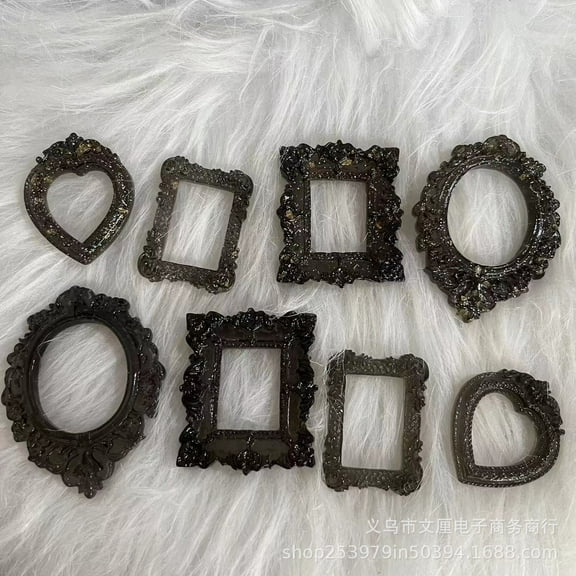 KALLORY Set of 24 Vintage Style Resin Photo Frames for Holiday and Home Decoration, Antique Look Picture Frame Collection