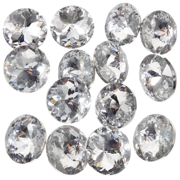 KALLORY 25-Piece Metal Sew-On Glass Buttons for Sofa and Upholstery, Decorative Fasteners for Furniture Accessories