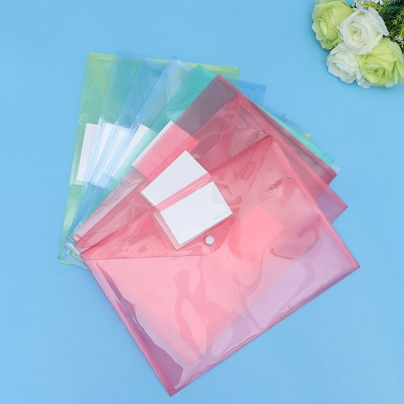 KALLORY 25Pcs Yellow Plastic Folders for Documents Waterproof for Home Use A4 Size