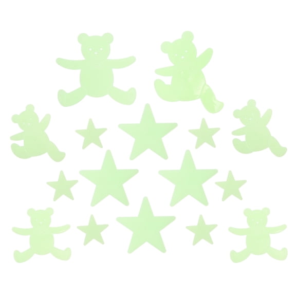 KALLORY Bear Shaped Glowing Decal Light Green Resin for Bedroom Wall Decoration