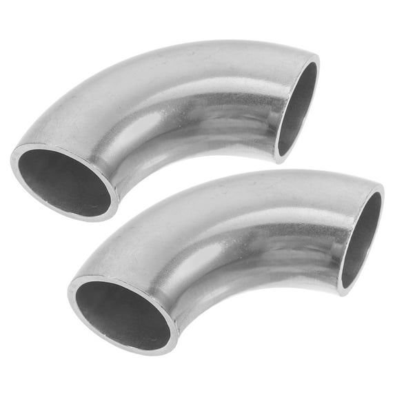 KALLORY Stainless Steel Elbow Pipe 2Pcs, Durable Silver Plumbing Fittings, Easy Installation, Strong Construction for Home and Industrial Use