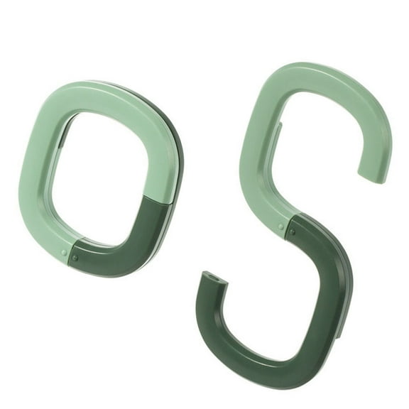 KALLORY 2Pcs Green Multi Functional Kitchen Hooks Foldable S Shape Utensil Hanger