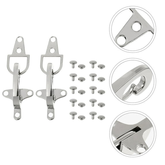 KALLORY 2Pairs Silver Belt Buckles Rectangular Zinc Alloy for Belt Buttons Connector Men Women Clothing Accessories