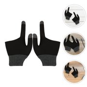 KALLORY 2Pairs Black Gaming Gloves with Graphene Fingertip Technology for Mobile and Billiards Use