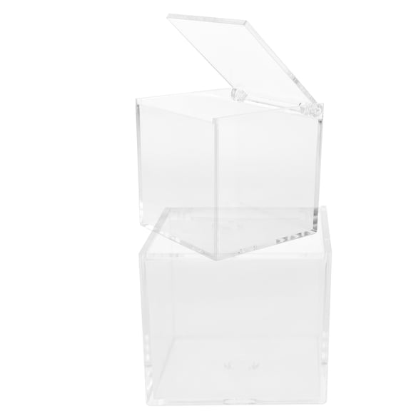 KALLORY 2Pcs Acrylic Collection Box Transparent Mini Action Figure Case Display for Artists Home Decor