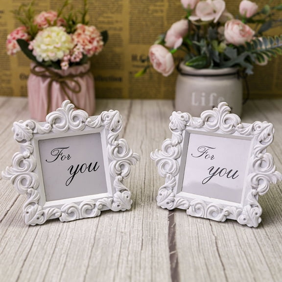 KALLORY Vintage Photo Frame Resin Black 2Pcs European Style Picture Display