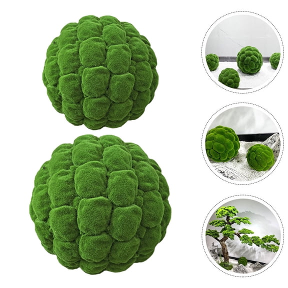 KALLORY 2Pcs Artificial Moss For Indoor Plants Silver Mossy Stone Shape Flocking For Christmas Decorations