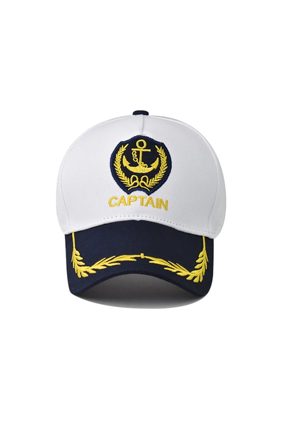 2Pcs Adjustable Yacht Captain Hats for Men, Nautical Sailor Baseball Caps with Sunshade, Marine Admiral Hats for Beach and Outdoor Use