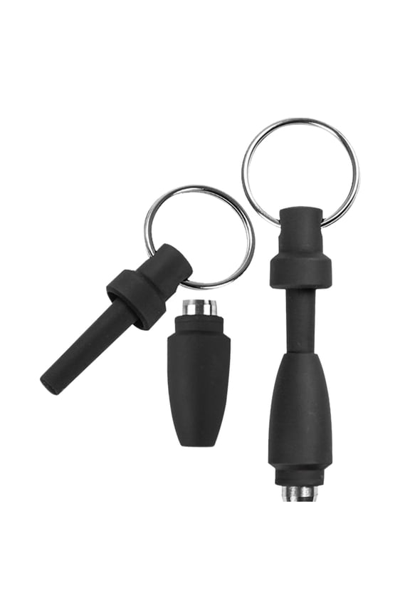 2Pcs Black Stainless Steel Cigar Punch Tool Portable Keychain with Precision Hole Opener