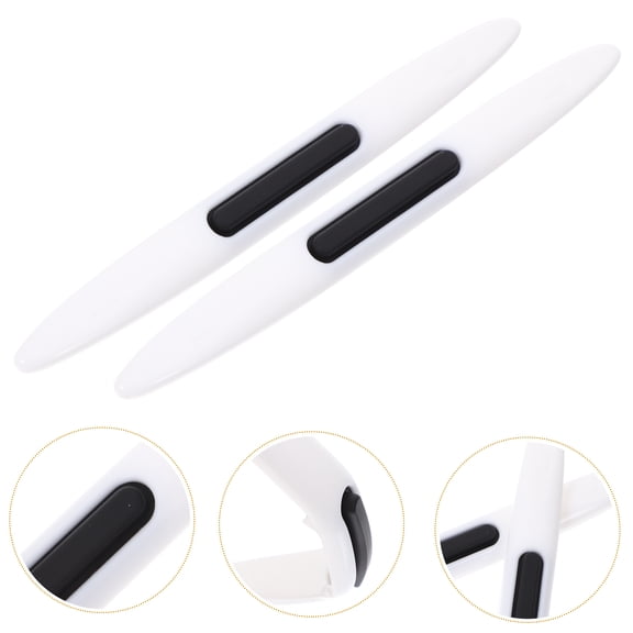 KALLORY 2Pcs Car Door Edge Protector Bumper Guard White Silicone Lightweight Anti Slam