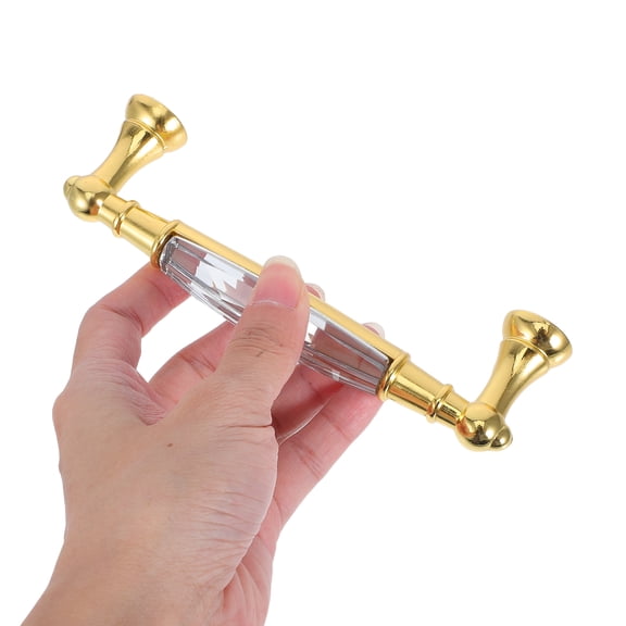 KALLORY 2-Pack Crystal Glass Drawer Pulls, Elegant Cabinet Handles for Kitchen, Bathroom, and Home Furniture