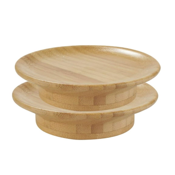 KALLORY 2Pcs Cup Cover for Drinks Bamboo Lids for Wine Glass and Cup Khaki