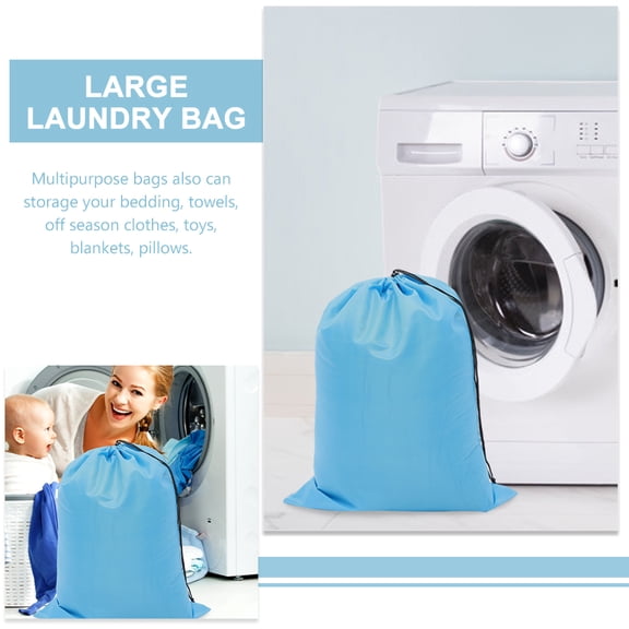 KALLORY 2-Pack Heavy Duty Polyester Laundry Bags Odor Resistant Travel Storage Containers for Dirty Clothes