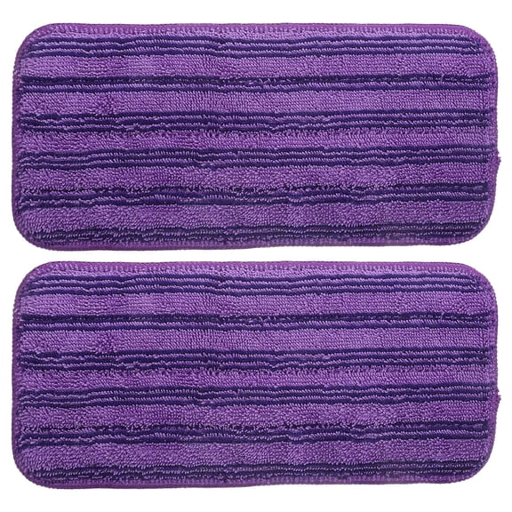 KALLORY 2-Pack Violet Fiber Mop Replacement Pads for Effective Dirt, Dust, and Pet Hair Cleaning