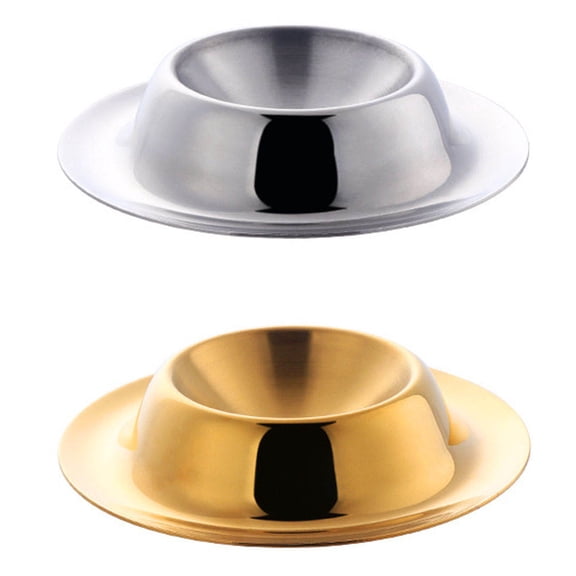 KALLORY 2Pcs Golden Egg Cup Holder Stainless Steel Metal Egg Stand for Home Use Egg Storing