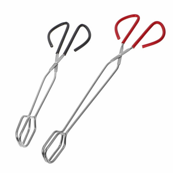 KALLORY 2Pcs Heavy Duty Fireplace Tongs Log Grabber with Non Skid Handle for Barbecue and Fire Pit