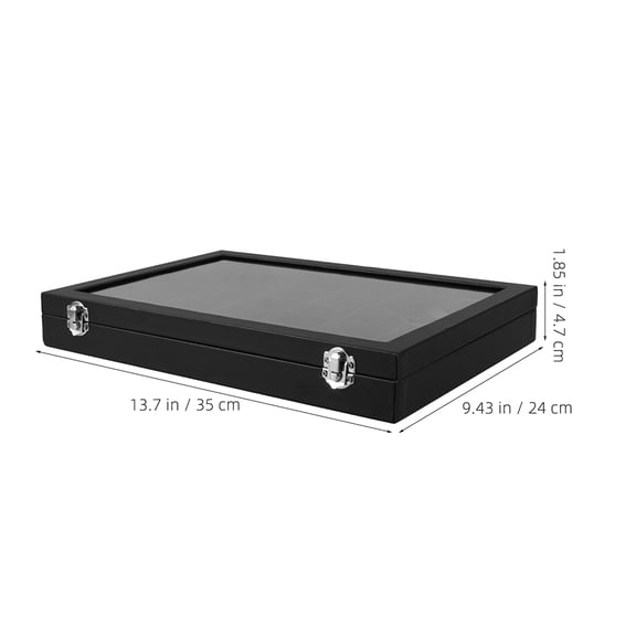 KALLORY Rock Collection Box, Black PU, Ample Storage, Elegant Design, Detachable Compartments, 2Pcs