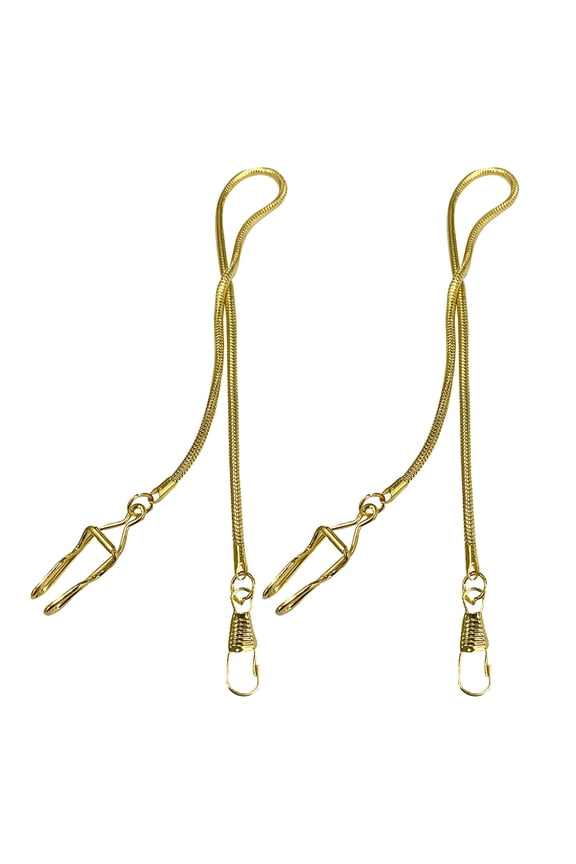 Pocket Watch Chain Golden Metal for Hanging Use Smooth Polished 2Pcs