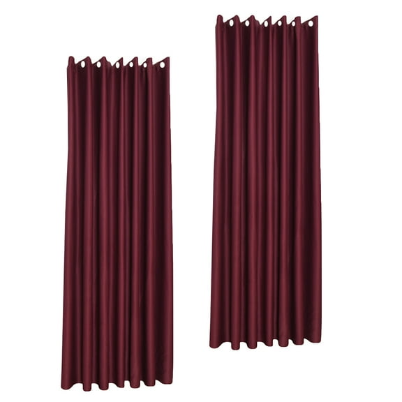 KALLORY 2Pcs Dark Red Indoor Sunscreen Curtain for Privacy and Glare Reduction in Home