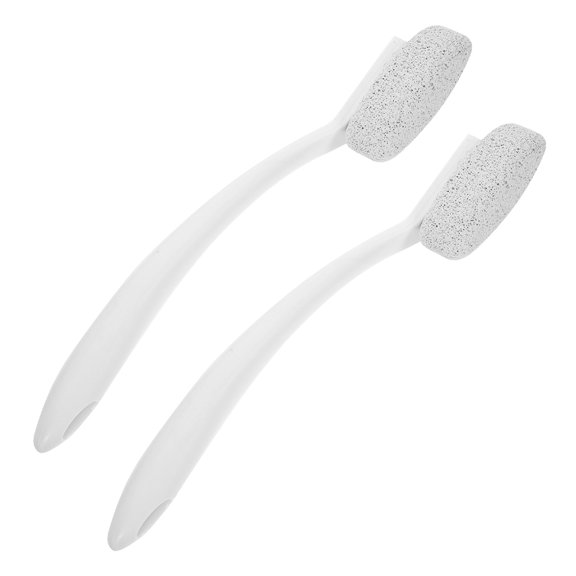 KALLORY 2Pcs Portable Foot File White ABS Removal Double Sided Brush Head for Home Use