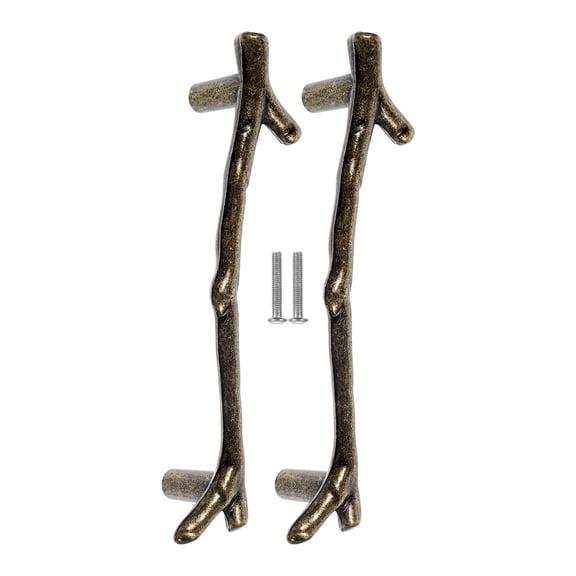 KALLORY 2Pcs Retro Single Hole Design Wardrobe Door Handle Replacement In 4.8X0.9X0.8In For Home Renovation