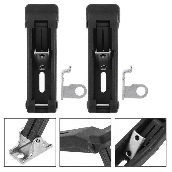 KALLORY 2-Pack Black Rubber T-Shaped Toggle Latch Replacement for Electronic Enclosures, Concealed Hardware