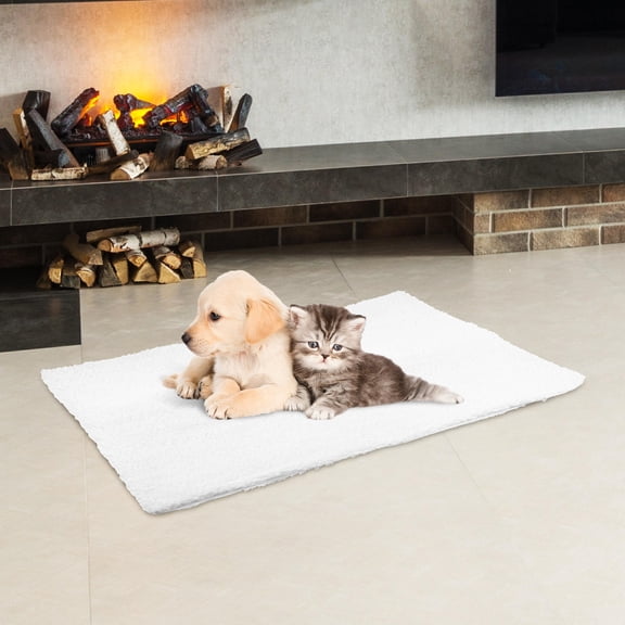 KALLORY 2Pcs Self Heating Cat Blanket with Heat Reflective Layer Fleece Mat for Indoor Outdoor Use