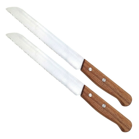 KALLORY 2Pcs Serrated Bread Knife for Slicing Sourdough Loaves Construction Home Bakers