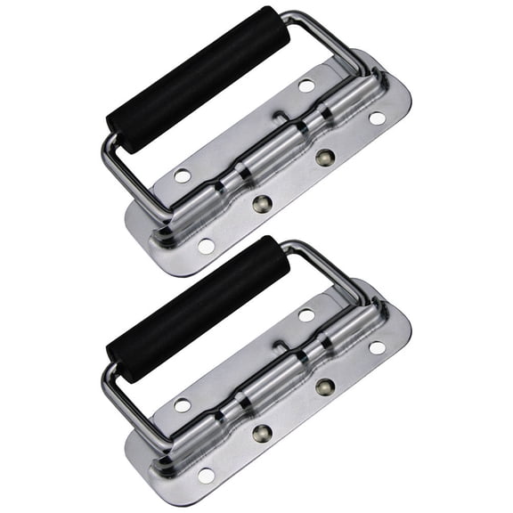 KALLORY 2-Pack Stainless Steel Folding Door Handles with Rubber Grip, , Stylish and Easy to Install