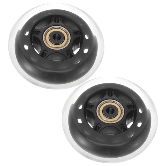 KALLORY 2Pcs Skate Wheels Replacements Black 7.5x3Inch Pu For Children And Friends