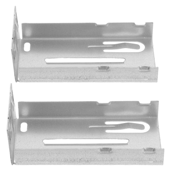 KALLORY 2Pcs Slide Rail Holder for Furniture Hardware Silver Rectangular Use Mounting Kit