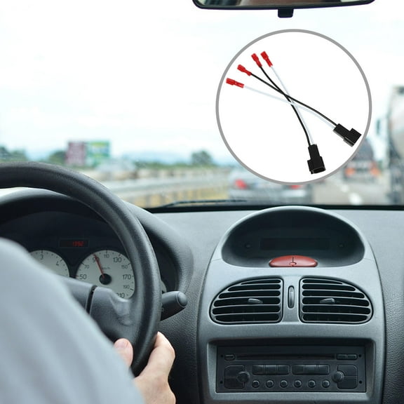 KALLORY 2Pcs Speaker Wire Harness for Car Audio and Home Use with Black Plastic 7.2X0.8X0.6in