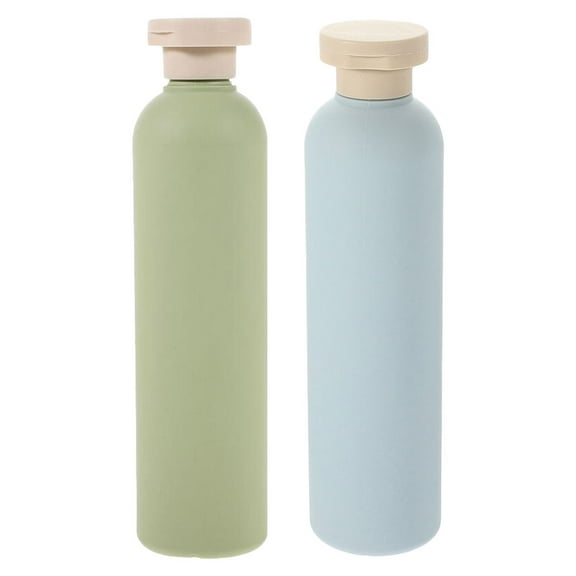 KALLORY 2Pcs Squeeze Bottles With Flip Cap For Reusable Shampoo Bottles Travel Liquid Containers Multi Color 260 Ml