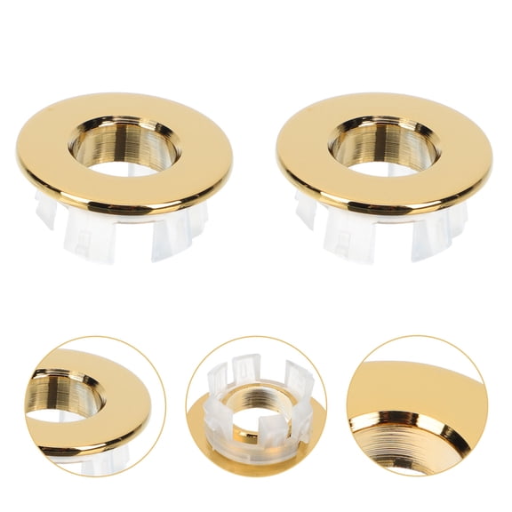 KALLORY 2-Pack White Plastic Sink Overflow for Bathroom Sinks, Easy to Install and Clean, and Practical