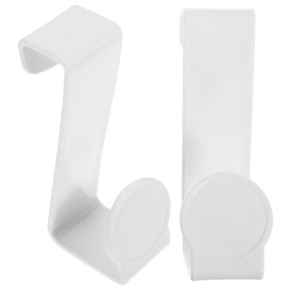 KALLORY 2Pcs Z-Shaped White Plastic Hooks for Living Room Home Decor 3.94X1.57X1.1In