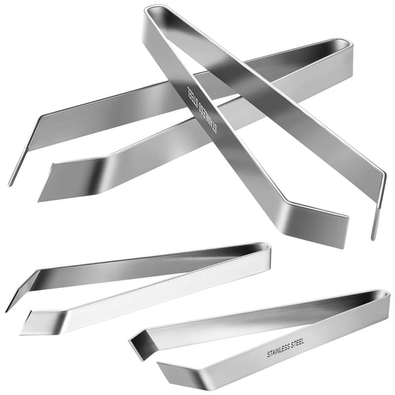 KALLORY 2-Pack Stainless Steel Kitchen Tongs for Fish Bone Removal, Cooking, Grilling, and Multi-Purpose Use