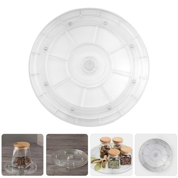 KALLORY 2pcs Clear Cookie Decorating Turntable Acrylic Rotating Spice Turntable Small Clear Turntable