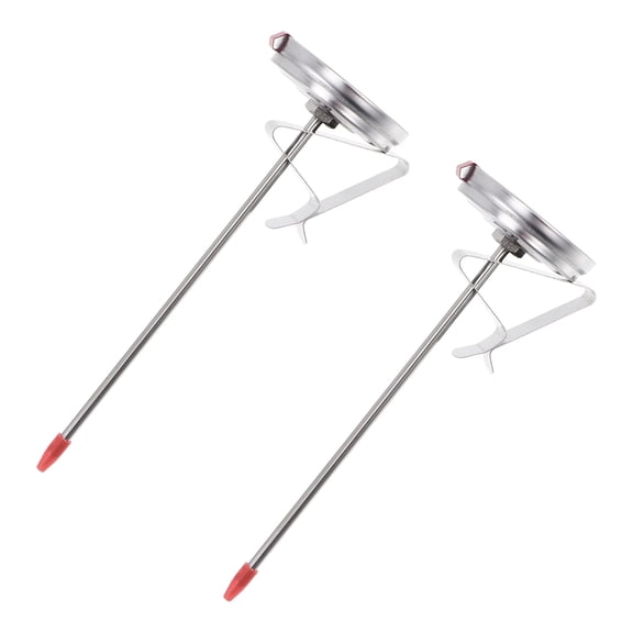 KALLORY 2Pcs High Temperature Kitchen Thermometer White Precision Probe Easy Use
