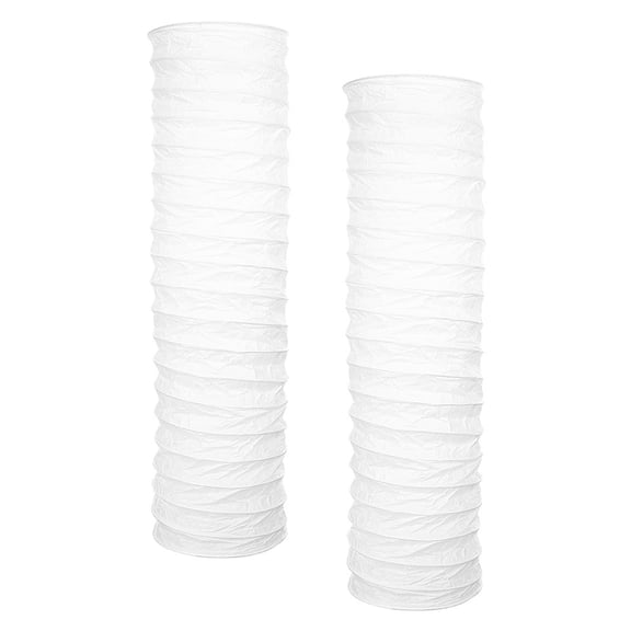 KALLORY 2-Pack White Paper Lamp Shades for Living Room Light Diffusion, Modern Home Decor, Easy to Install