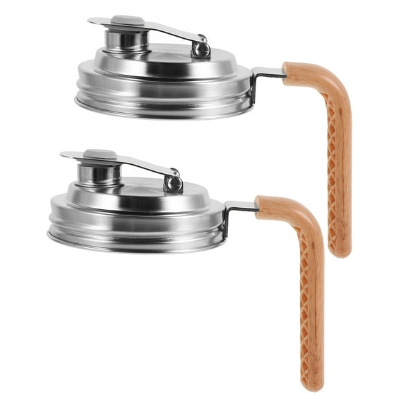 KALLORY Mason Jar Lids Multi Stainless Steel Plastic Kitchen Use 2Pcs