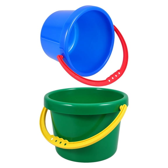 KALLORY 2pcs Outdoor Plastic Bucket Multifunctional Bucket Backyard Park Sand Playing Bucket